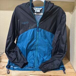 Vintage 90s Columbia Zip Up Hooded Windbreaker Rain Jacket Women's Size L